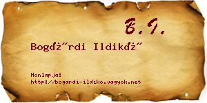 Bogárdi Ildikó névjegykártya