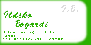 ildiko bogardi business card